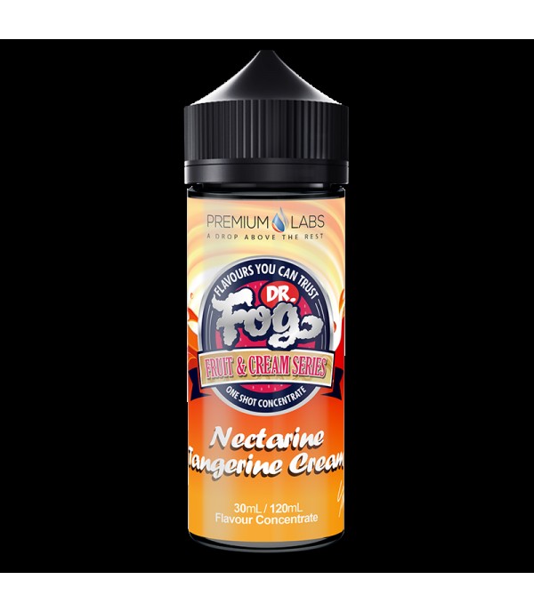 NECTARINE TANGERINE CREAM BY DR FOG FRUIT AND CREAM SERIES 100ML SHORTFILL 75VG E LIQUID JUICE VAPE