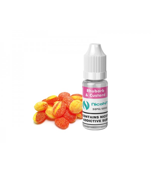 NICOHIT RHUBARB & CUSTARD E LIQUID E JUICE 10ML TPD 3/6/12/18MG MULTIBUY