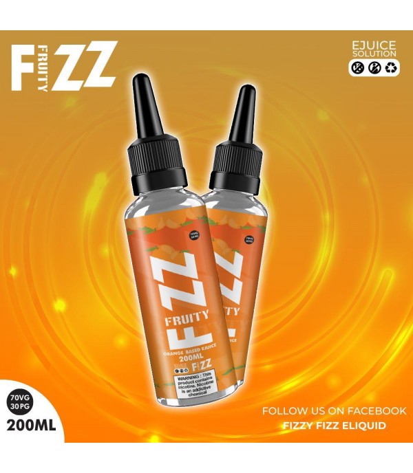 Orange By Fruity Fizz 200ML E Liquid 70VG Vape 0MG Juice