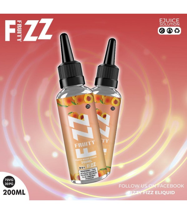 Peach By Fruity Fizz 200ML E Liquid 70VG Vape 0MG Juice