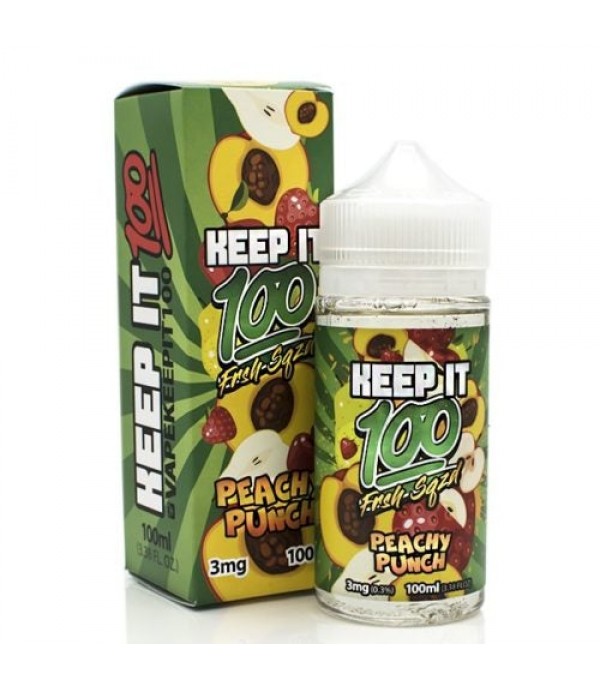 PEACHY PUNCH – KEEP IT 100 E LIQUID 100ML SHORTFILL 70VG VAPE