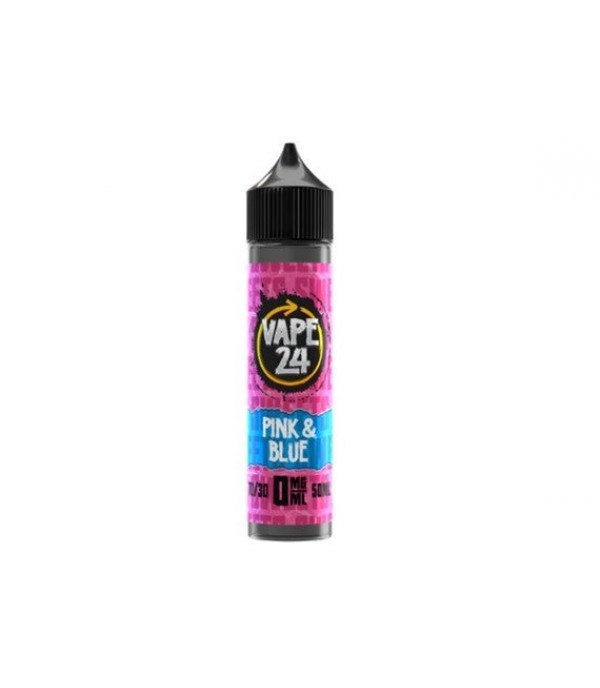 Pink & Blue By Vape 24, 50ML E Liquid, 50VG Vape, 0MG Juice