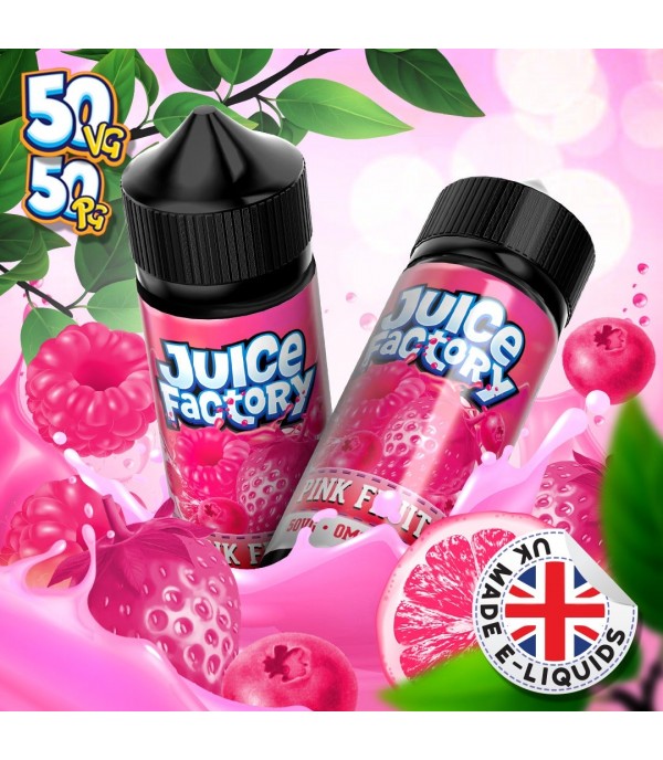 Pink Fruits by Juice Factory. 100ML E-liquid, 0MG vape, 50VG/50PG juice
