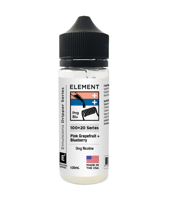 Pink Grapefruit + Blueberry by Element. 100ML E-Liquid, 0MG Vape 80VG/20PG Juice