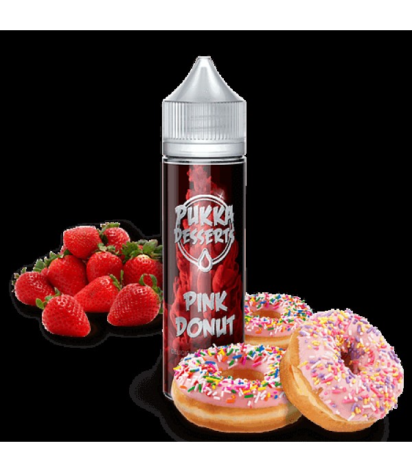 PINK DONUT ELIQUID BY PUKKA JUICE DESSERTS 50ML SHORTFILL E LIQUID 70VG VAPE