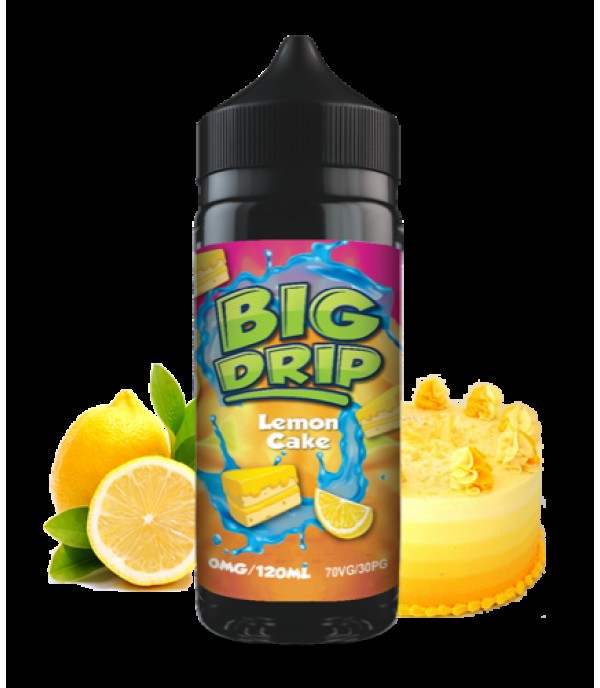 Lemon Cake by Big Drip. 100ML E-liquid, 0MG Vape, 70VG Juice