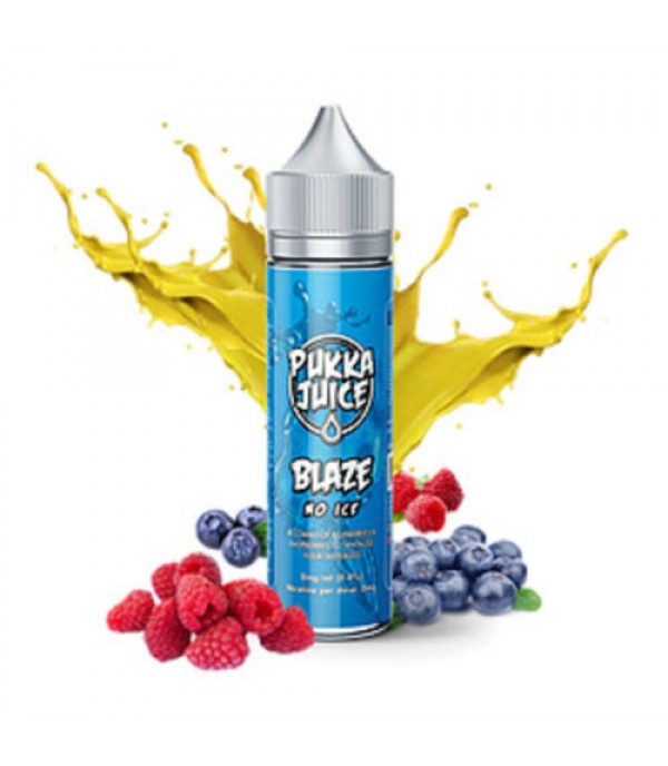 PUKKA BLAZE NO ICE ELIQUID BY PUKKA JUICE BLUE/RASPBERRIES FLAVOURED 50ML SHORTFILL E LIQUID 70VG VAPE