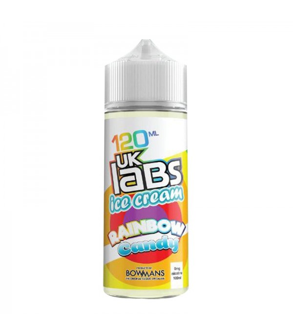 Rainbow Candy - Ice Cream by UK Labs, 100ML E Liquid, 70VG Vape, 0MG Juice, Shortfill