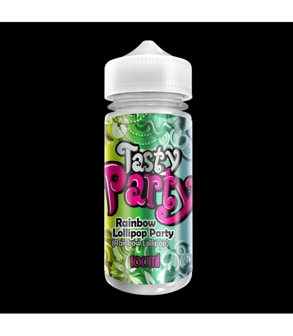 Rainbow Lollipop Party by Tasty Party. 100ML E-liquid, 0MG vape, 70VG/30PG juice