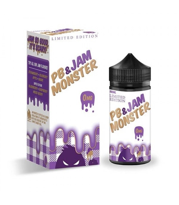 JAM MONSTER PB & JAM GRAPE LIMITED EDITION E-LIQUID 100ML SHORTFILL 75VG VAPE