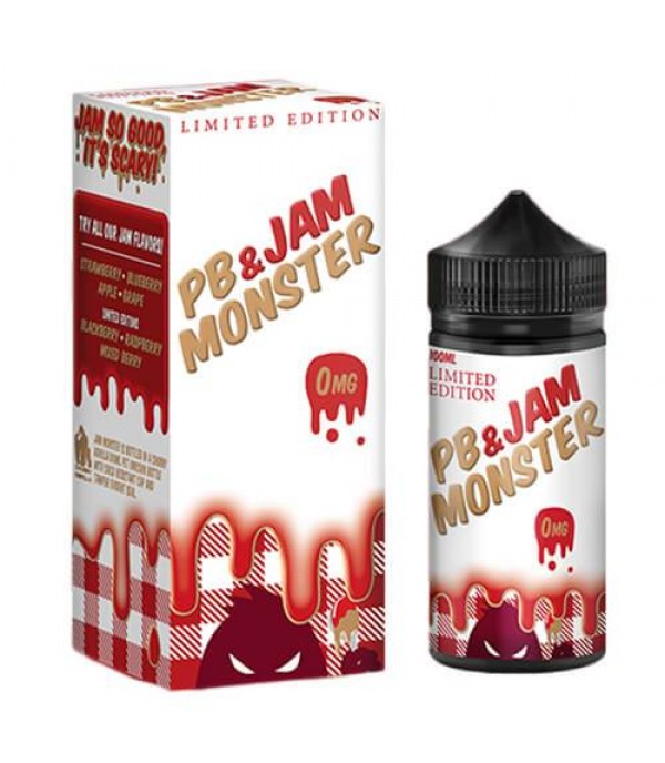 JAM MONSTER PB & JAM STRAWBERRY LIMITED EDITION E-LIQUID 100ML SHORTFILL 75VG VAPE