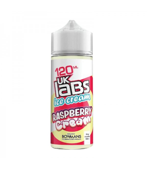 Raspberry Cream - Ice Cream by UK Labs, 100ML E Liquid, 70VG Vape, 0MG Juice, Shortfill