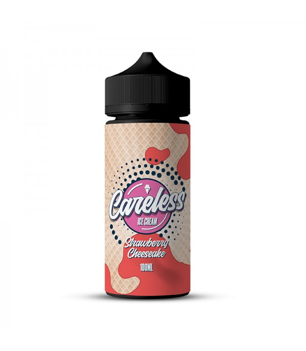 Ice Cream - Strawberry Cheesecake By Careless | 100ML E Liquid | 70VG Vape | 0MG Juice | Short Fill