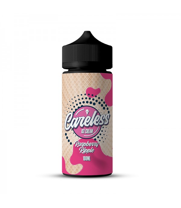 Ice Cream - Raspberry Ripple By Careless | 100ML E Liquid | 70VG Vape | 0MG Juice | Short Fill