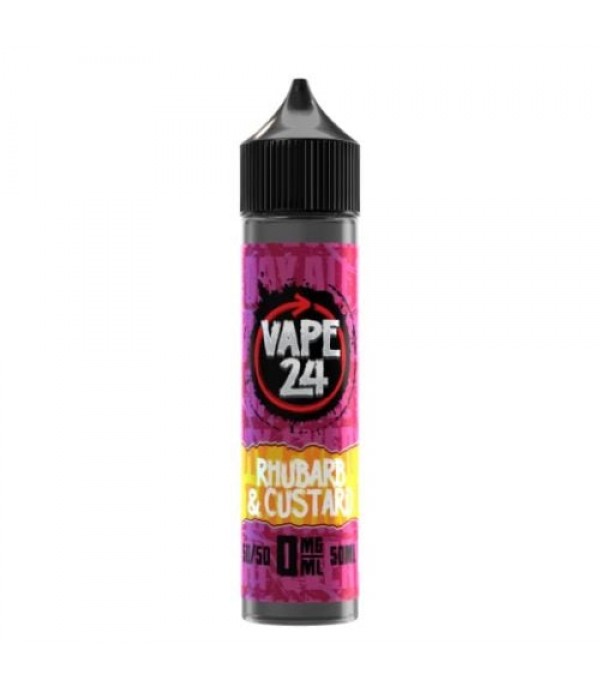 Rhubarb & Custard By Vape 24, 50ML E Liquid, 50VG Vape, 0MG Juice