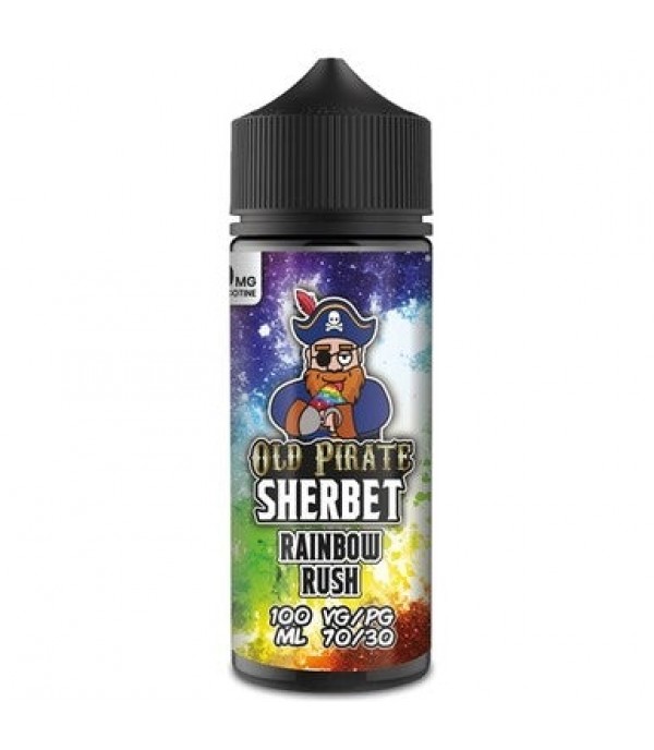 Sherbet - Rainbow Rush by Old Pirate 100ML E Liquid, 70VG Vape, 0MG Juice, Shortfill