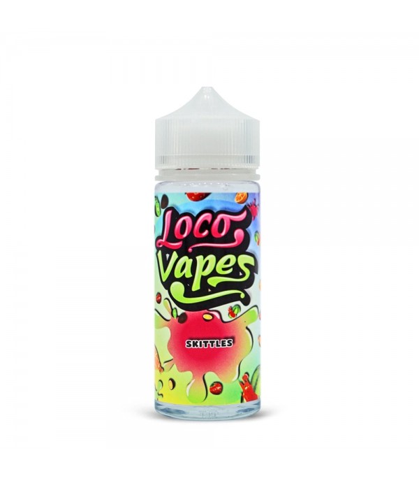 Skittles by Loco Vapes. 100ML E-liquid, 0MG vape, 70VG/30PG juice