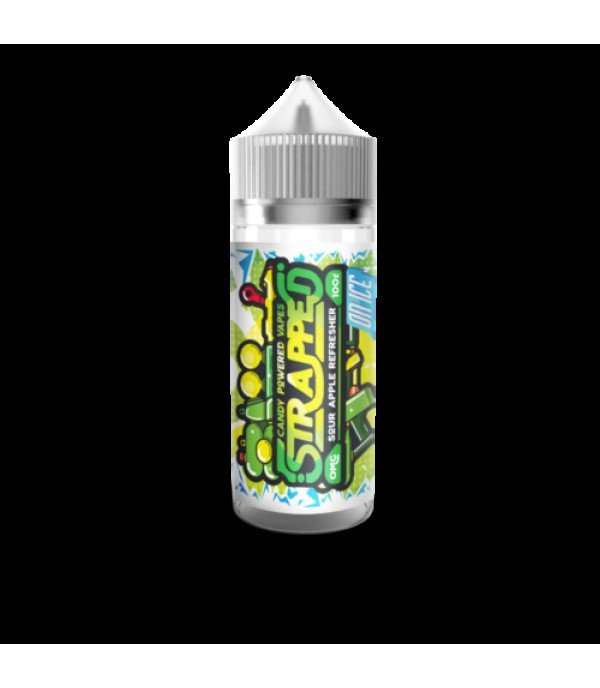 SOUR APPLE REFRESHER ON ICE BY STRAPPED E-LIQUID 100ML SHORTFILL 70VG VAPE