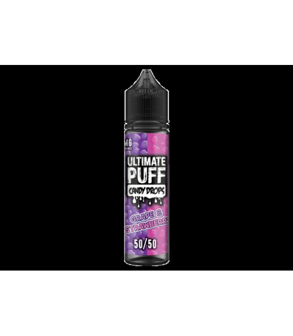 Grape & Strawberry Candy Drops by Ultimate Puff, 50ML E-liquid, 0MG Vape, 50VG Juice