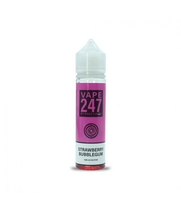 Strawberry Bubblegum By Vape 247, 50ML E Liquid 70VG Vape 0MG Juice