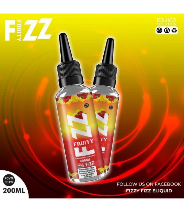 Strawberry Lemonade By Fruity Fizz 200ML E Liquid 70VG Vape 0MG Juice