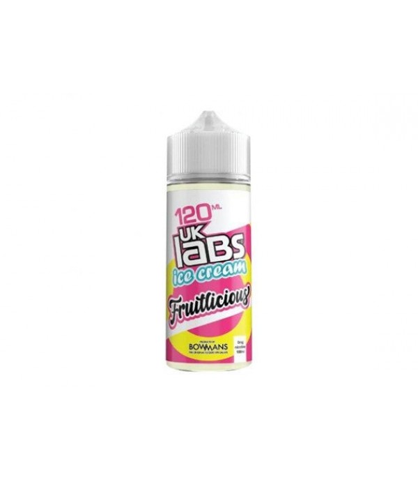 Fruitlicious - Ice Cream by UK Labs, 100ML E Liquid, 70VG Vape, 0MG Juice, Shortfill