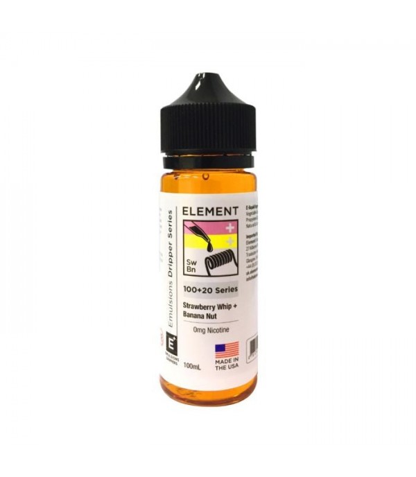 Strawberry Whip + Banana Nut by Element. 100ML E-Liquid, 0MG Vape 80VG/20PG Juice