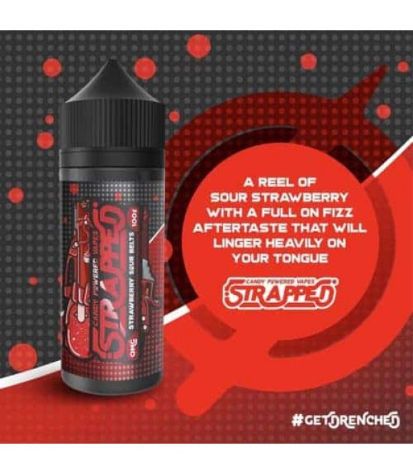 STRAWBERRY SOUR BELT BY STRAPPED E-LIQUID 100ML SHORTFILL 70VG VAPE