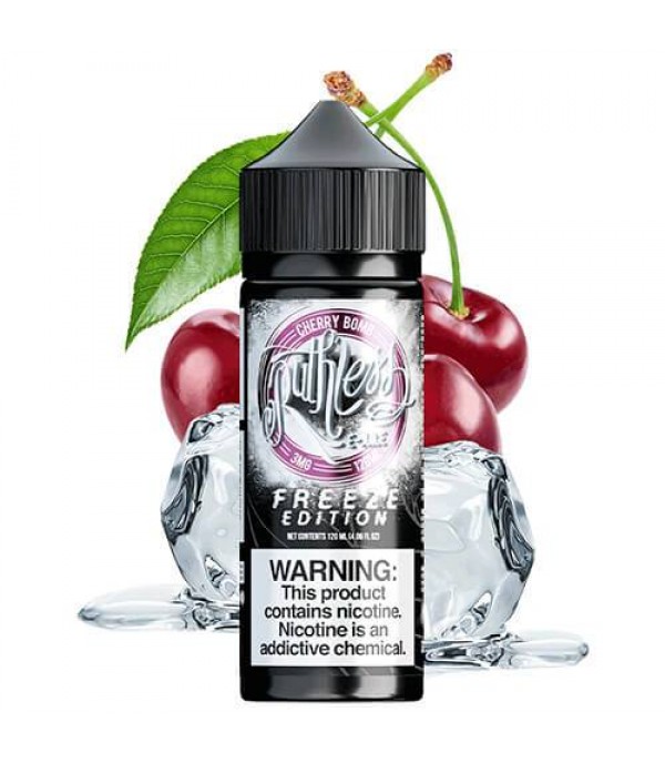 FREEZE EDITION - CHERRY BOMB BY RUTHLESS | 100ML E LIQUID | 70VG VAPE | 0MG JUICE SHORT FILL