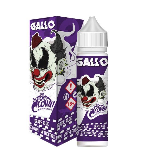 FOG CLOWN E-LIQUID – (GALLO) GRAPE ALOE 50ML SHORTFILL E LIQUID 70VG VAPE