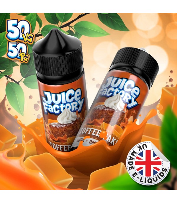 Toffee Cake by Juice Factory. 100ML E-liquid, 0MG vape, 50VG/50PG juice