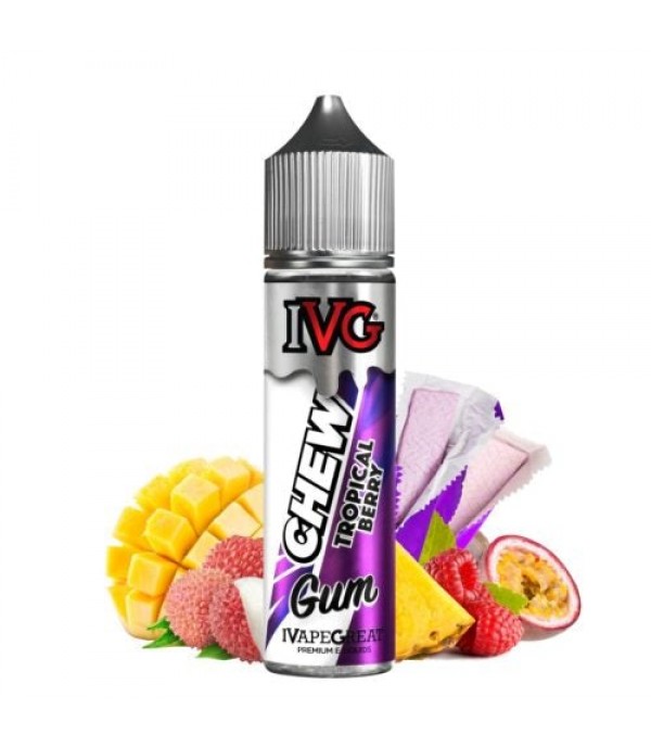 TROPICAL BERRY ELIQUID BY I LOVE VG IVG CHEW GUM TROPICAL FLAVOURED 50ML SHORTFILL E LIQUID 70VG VAPE