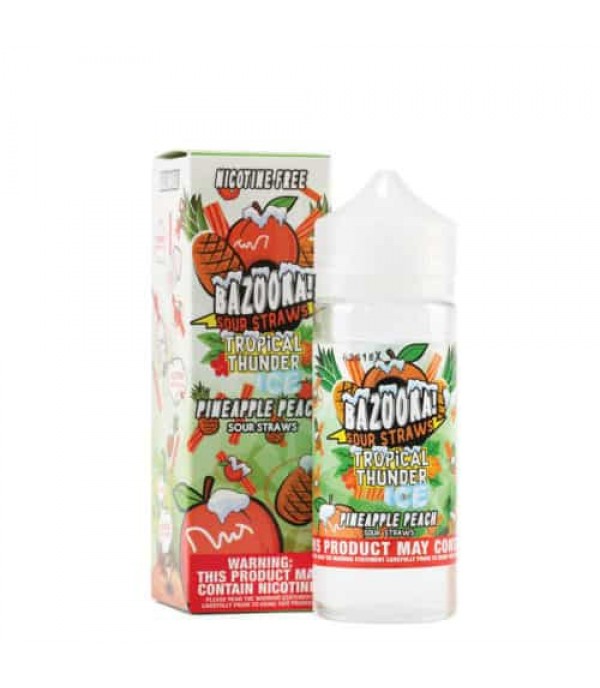 TROPICAL THUNDER BY BAZOOKA – PINEAPPLE PEACH ICE 100ML E LIQUID E JUICE 70VG VAPE