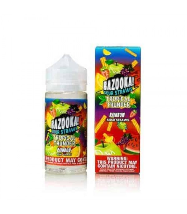 TROPICAL THUNDER BY BAZOOKA – RAINBOW SOUR STRAWS 100ML