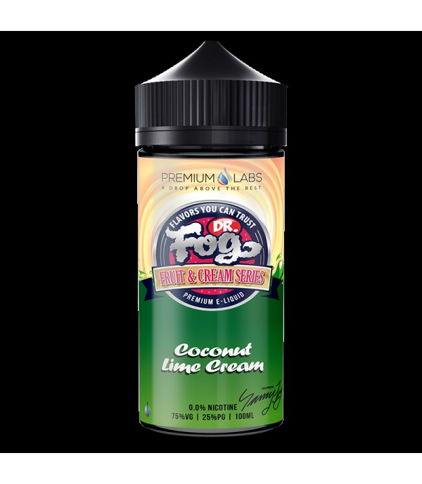 COCONUT LIME CREAM BY DR FOG FRUIT AND CREAM SERIES 100ML SHORTFILL 75VG E LIQUID JUICE VAPE