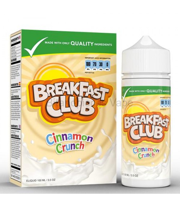 Cinnamon Crunch by Breakfast Club 100ML E Liquid 70VG Vape 0MG Juice