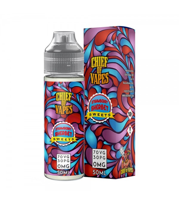 Chief Of Vapes Strawberry Sherbet 50ml E Liquid Juice 70vg Vape Shortfill Subohm