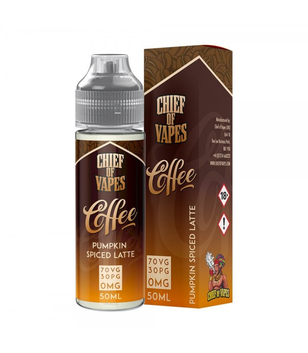 Chief Of Vapes Pumpkin Spiced Latte 50ml E Liquid Juice 70vg Vape Shortfill Subohm