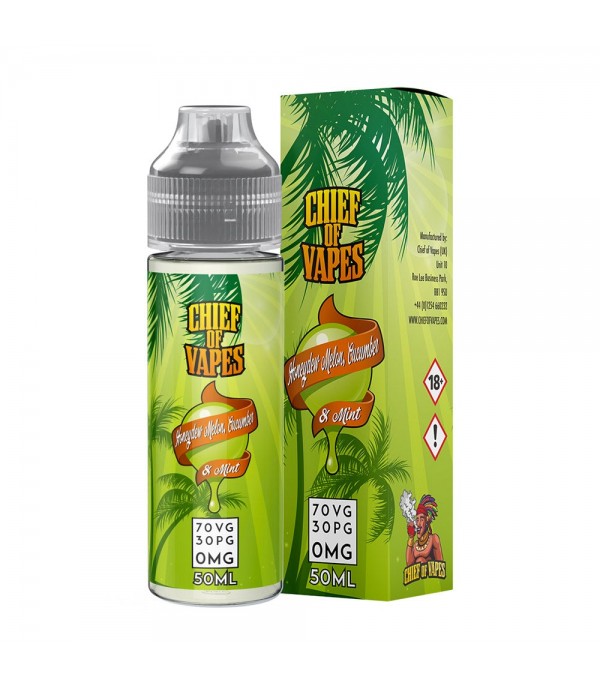 Chief Of Vapes Honeydew Melon, Cucumber & Mint 50ml E Liquid Juice 70vg Vape Shortfill Subohm