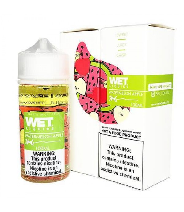 Watermelon Apple by Wet Liquids 100ML E Liquid 70VG Vape 0MG Juice