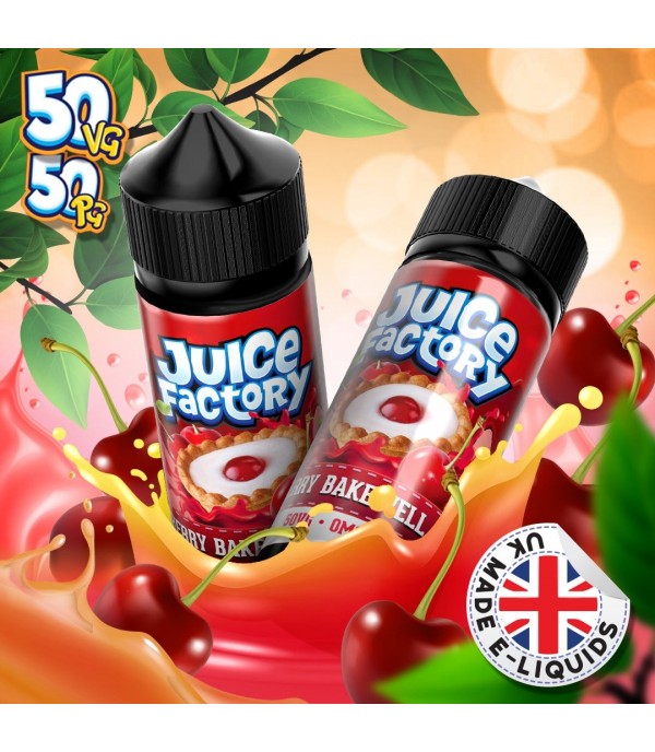 Cherry Bakewell Tart by Juice Factory. 100ML E-liquid, 0MG vape, 50VG/50PG juice