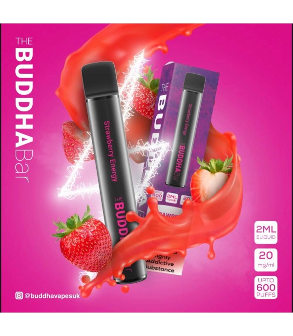 Strawberry Energy By Buddha Bar Disposable Vape | 600 Puff | 20MG Nic Salt