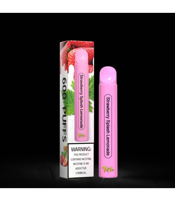 Strawberry Splash Lemonade By Twister | 20MG/2% Nic Salt | 600 Puffs | Disposable Vape Pen Pod Device