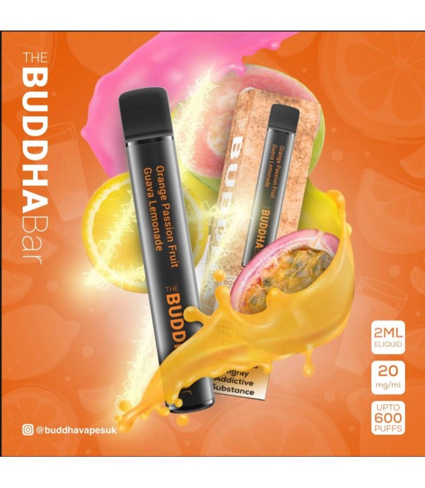 Orange Passion Fruit Guava Lemonade By Buddha Bar Disposable Vape | 600 Puff | 20MG Nic Salt