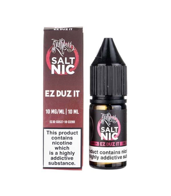 Ez Duz It By Ruthless Salt Nic 10ML E Liquid 50VG Vape 10MG/20MG Juice