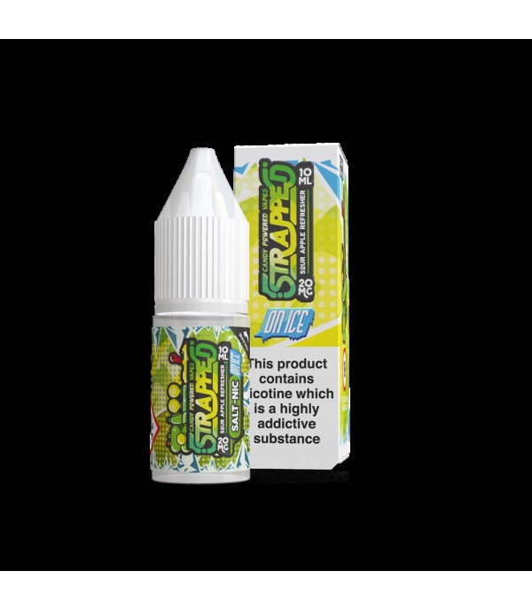 Sour Apple Refresher On Ice By Strapped Nic Salt 10ML E Liquid 60VG Vape 10MG/20MG Juice