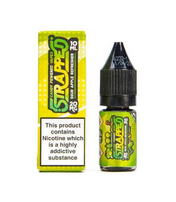 Sour Apple Refresher By Strapped Nic Salt 10ML E Liquid 60VG Vape 10MG/20MG Juice