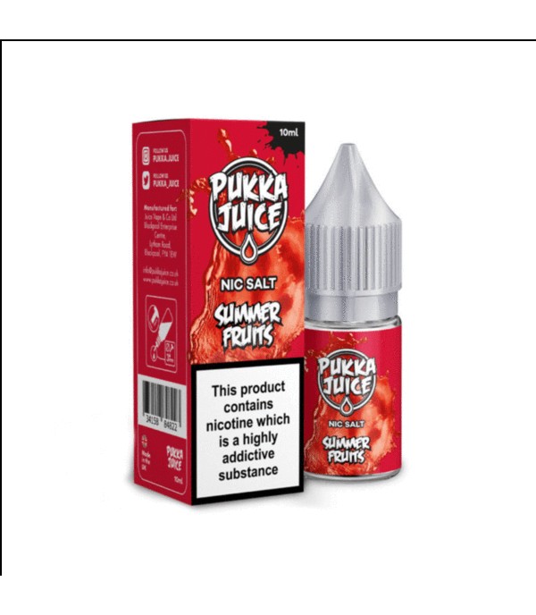 Summer Fruits by Pukka Juice Nicotine Salt, 10ML E Liquid, 10MG/20MG Juice, 50VG Vape