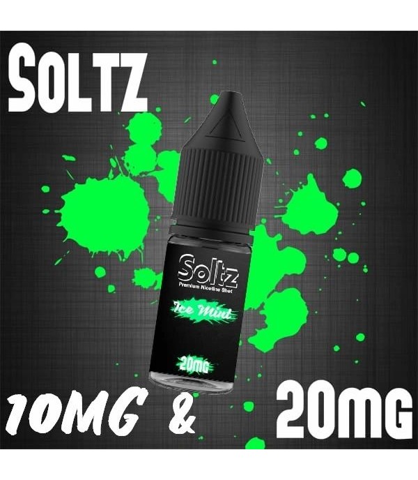 Ice Mint by Soltz, Premium Nicotine Salt, 10ML E Liquid, 10MG/20MG Vape, 50VG Juice