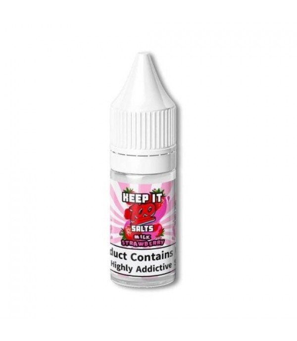 Milk Strawberry By Keep It 100 Nic Salt 10ML E Liquid 50VG Vape 10MG/20MG Juice